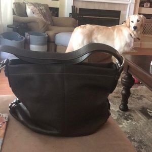 Coach leather handbag.